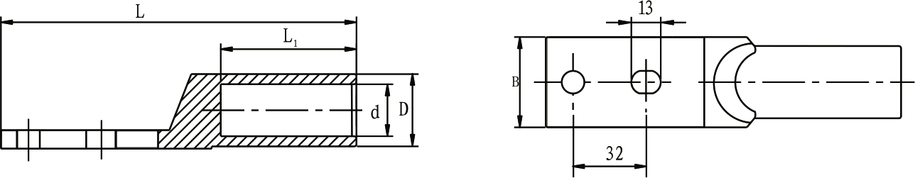 Cosses de câble bimétalliques DTL-2-F